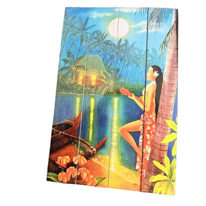 Wood print ukulele girl